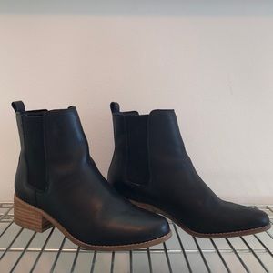 Black Gap Leather Chelsea Booties